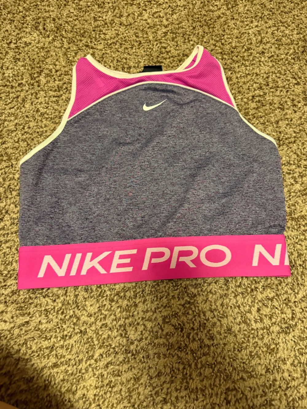 Nike Pink and Light Blue Pro Dri-FIT Sports Bra